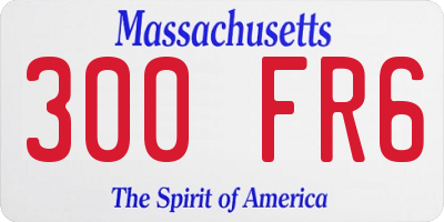 MA license plate 300FR6