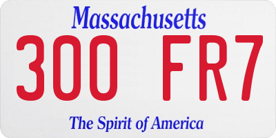 MA license plate 300FR7