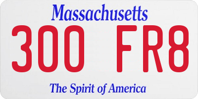 MA license plate 300FR8
