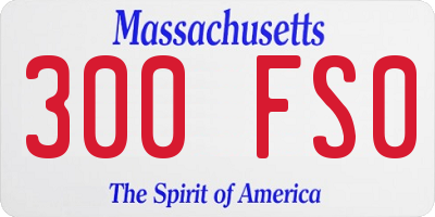 MA license plate 300FS0