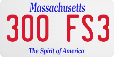 MA license plate 300FS3