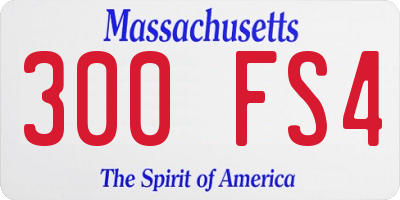 MA license plate 300FS4