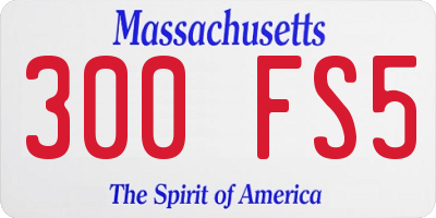 MA license plate 300FS5