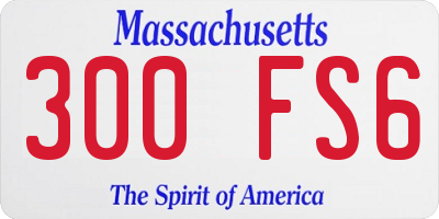MA license plate 300FS6