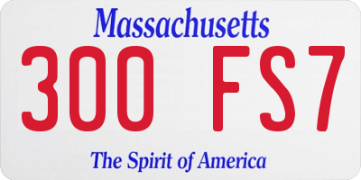 MA license plate 300FS7
