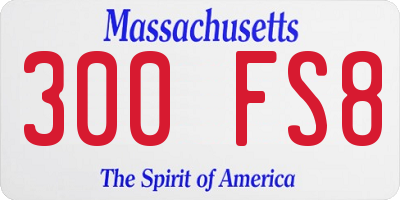 MA license plate 300FS8