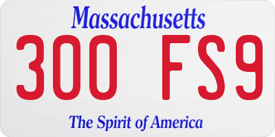 MA license plate 300FS9