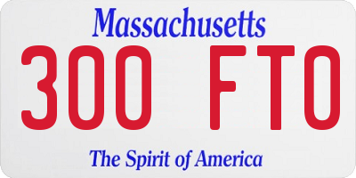 MA license plate 300FT0