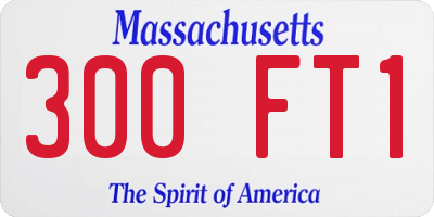 MA license plate 300FT1