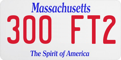 MA license plate 300FT2
