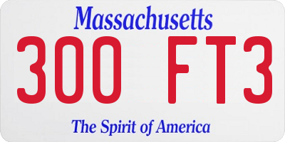 MA license plate 300FT3