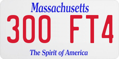 MA license plate 300FT4
