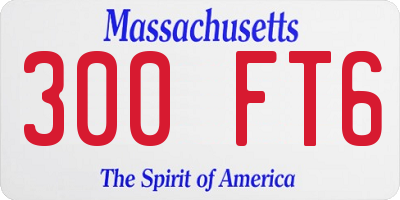 MA license plate 300FT6