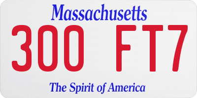 MA license plate 300FT7