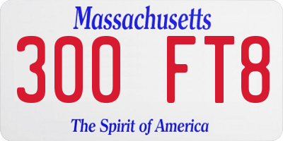 MA license plate 300FT8