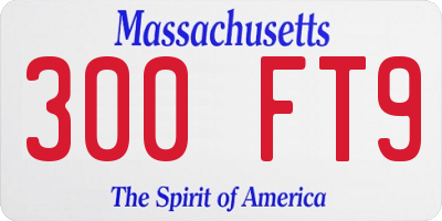 MA license plate 300FT9