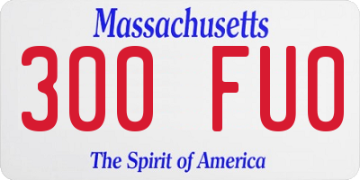 MA license plate 300FU0