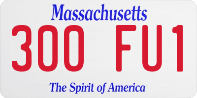 MA license plate 300FU1