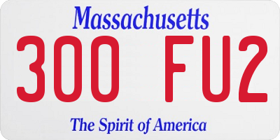 MA license plate 300FU2