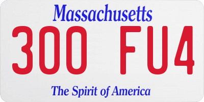 MA license plate 300FU4