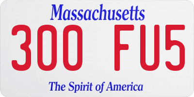 MA license plate 300FU5