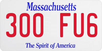 MA license plate 300FU6