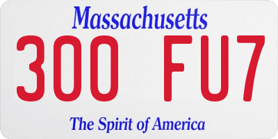 MA license plate 300FU7