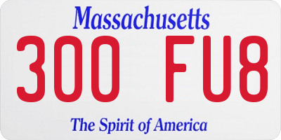MA license plate 300FU8