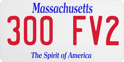 MA license plate 300FV2