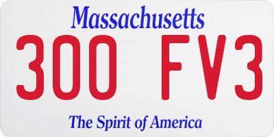 MA license plate 300FV3