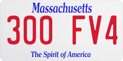 MA license plate 300FV4