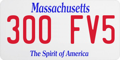 MA license plate 300FV5