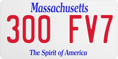 MA license plate 300FV7