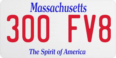 MA license plate 300FV8