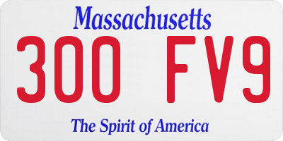 MA license plate 300FV9