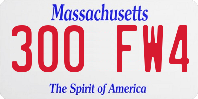 MA license plate 300FW4
