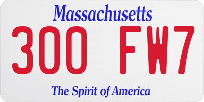 MA license plate 300FW7