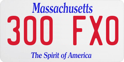 MA license plate 300FX0