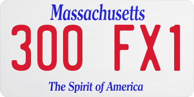 MA license plate 300FX1