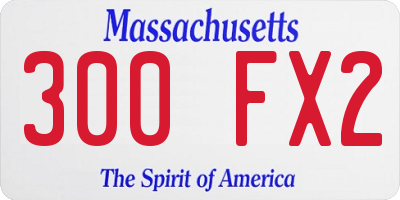 MA license plate 300FX2