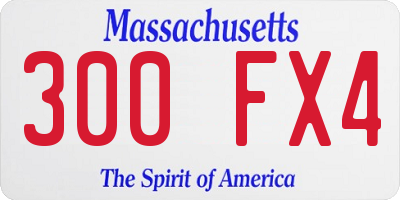 MA license plate 300FX4