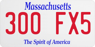 MA license plate 300FX5