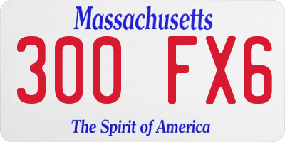 MA license plate 300FX6