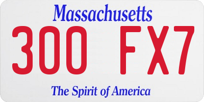 MA license plate 300FX7