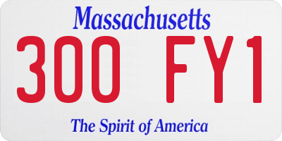 MA license plate 300FY1