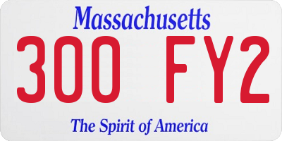 MA license plate 300FY2