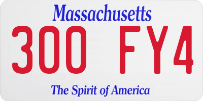 MA license plate 300FY4