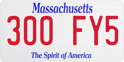MA license plate 300FY5