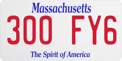 MA license plate 300FY6