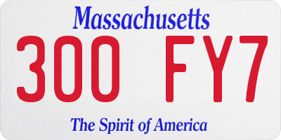 MA license plate 300FY7